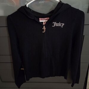 Juicy Couture Black Zip-Up with Sparkling Logo